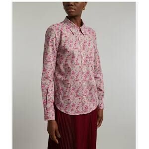 LIBERTY of LONDON S Small Poppy Forest Tana Lawn Floral Cotton Button Shirt Top